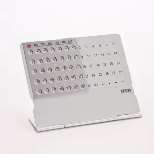 Perpetual Portable Standing Desk Calendar Silk Screen Printed Aluminum