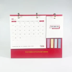 Personal Time Organizer Custom Printed Folding Paper Desk Calendar With Sticky Note Pad