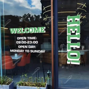 Personalised Front Storefront Office Glass Removable Full Door Cling Business Door Decal Vinyl Eco Friendly Self adhesive