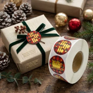 Personalised Holographic Eco Friendly Waterproof 500 Pcs Strong Adhesive Christmas Gift Wrapping Stickers Santa Labels for Kids