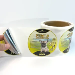 Personalised PVC Waterproof Barcode Heat-Resistant Gold Foil Stickers with Custom Business Logo Printing