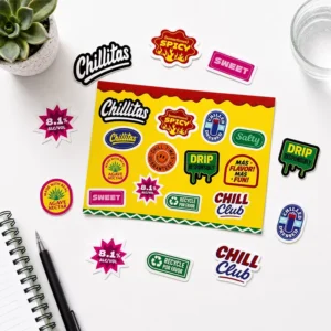 Personalised Self Adhesive Stickers Waterproof Glass Bottle Kiss Cut Sticker Sheet with Logo