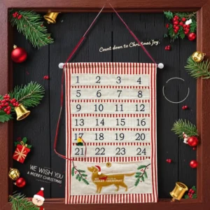 Personalized Christmas Drawstring Pocket Advent Calendar with Custom Patterns