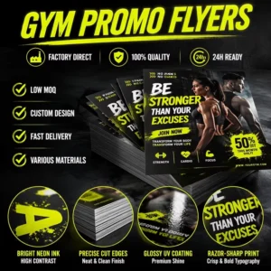 Personalized Custom Double-Sided Print Paper A6 A5 A4 Flyers Printing Brochures Service Advertising Flyers for Gym Sport Business