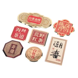 Personalized Custom Logo Aluminum Sign Metal Wine Nameplate Stickers for Tea Canister Wine Bottle Gift Box Decoration