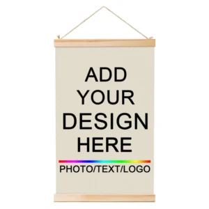 Personalized Custom Wooden-Shaft Wall Poster with Photo, Picture, or Text for Home, Bedroom, and Office