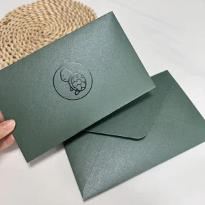 Personalized Dark Green Paper Letter Envelopes for Greeting Cards and Invitations