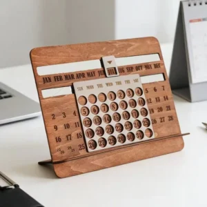 Personalized Design Eco-Friendly Advent DIY Handcrafted Wooden Ornaments Table Desk Perpetual Calendar