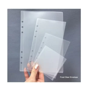 Personalized Durable A6 A7 A5 6-Hole Transparent Plastic Money-Saving Pouch Envelope