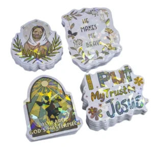 Personalized Eco-Friendly Window UV-Proof Matte-Laminated Adhesive 3D Raised Logo Waterproof Stickers