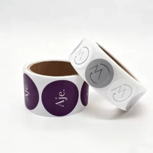 Personalized Festival Waterproof Self-Adhesive Vinyl Stickers for Party Favor Packaging, Logo Printed Roll, Matte UV