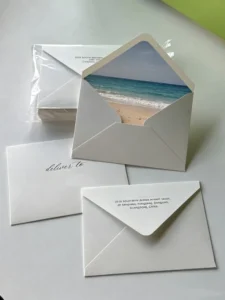 Personalized Linen Envelopes for Business Invitations with Printed Addresses