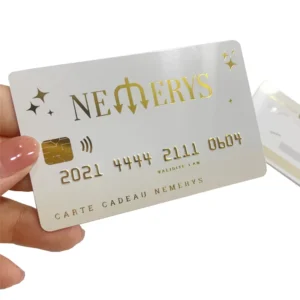 Personalized PVC Business Card, Credit Card Size, Gold Foil Embossed
