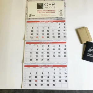 Personalized Perpetual Monthly Advent Gifts Custom Printing Company Vertical Desk Table 3 Folds Tier Wall Calendars