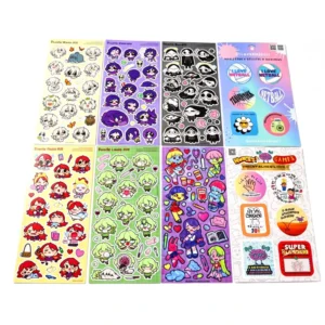 Personalized Self-Adhesive Paper Kiss-Cut Cartoon Waterproof Vinyl Sticker Sheet