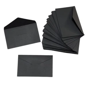 Personalized Small Kraft Paper Gift Card Packaging Envelopes Black Cardboard