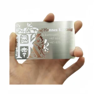Personalized Stainless Steel Hollow-Out Metal Business Card with Logo