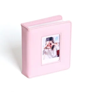Photo Album 3 Inch Pink PU Cover 64 Photos Wedding Gift