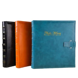 Photo Album 4×6 Holds 500 Photos Black Pages Hardcover Leather Photo Album for Family