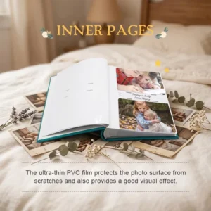 Photobook Life Records Scrapbook Custom Printed Gold-Stamped Sewn-Bound Hardback Photo Album