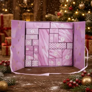 Pink Advent Calendar Box Cardboard Recycled Materials Beauty Perfume Packaging 24 Drawers Double Boxes Christmas