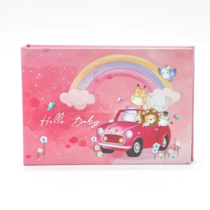 Pink Animals Rainbow Cover Weld-Bound PP Slip-In Baby Photo Album