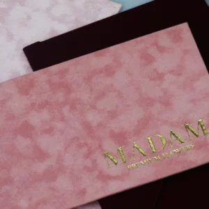 Pink Velvet Wedding Invitation Envelopes with Gold Stamping and Glossy Finish, Thank You Envelopes