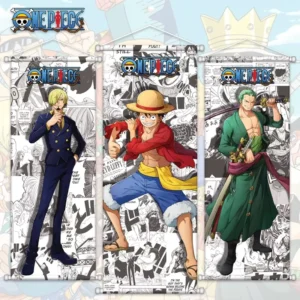 Pirate King Luffy Zoro Anime Poster Hanging Painting Plastic Hand painted Square Decorations High Quality 2D Print