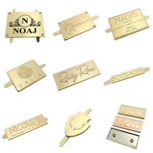 Placas de Metal Decorativas Personalizadas con Logo 3D para Bolsos