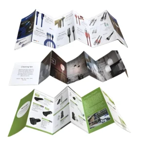 Plain White C2S Paper Tri Fold Custom Hand Drawn Art Small Business Brand Promotion Brochure