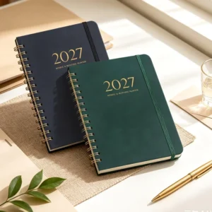 Planner Spiral Notebook 2027 A5 Paper with Strap Customizable Logo Annual Calendar Business Gifts
