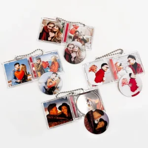 Plastic Acrylic NFC Mini Album Keychain with Built-in NFC for Digital Photo Organization