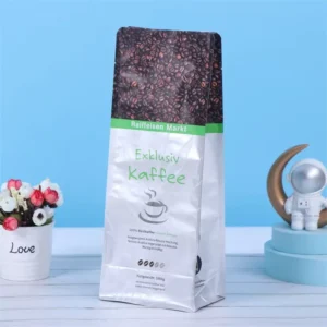 Plastic Coffee Bags, 8 oz/12 oz/250 g/500 g/1 kg, Flat Bottom, Zipper, Foil Packaging, Tea Bags