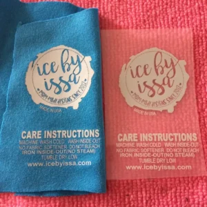 Plastisol Heat Transfer Logo for Swimwear, Washing Care Iron-On Transfer Sticker for T-Shirts