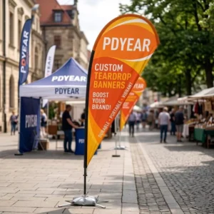 Polyester Custom Flag Banner Easy Assembly Advertising Flag for Green Events and Corporate Branding