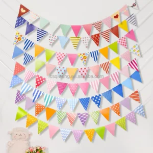 Polyester Custom Full-Color Fabric Triangle Pennants Banner, Digital String Flag for Celebrations and Festivals