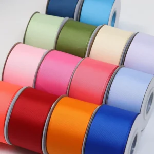 Polyester Grosgrain Ribbon 3.8cm Factory Custom 100 Yards per Roll 196 Colors Custom Printed Logo