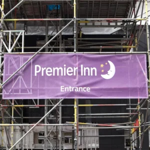 Polyester Mesh Hang Banners Fence Scrim Building Wraps Advertising Custom Size Digital Printed Promotional