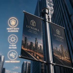 Polyester or PVC Street Light Pole Banner
