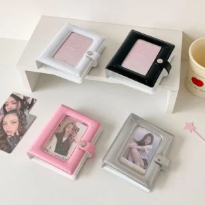 Portable 3-Inch Star Kpop Photo Collection and Small Card Album, Plastic with PP Cover