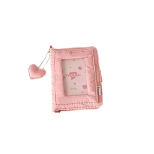 Portable Mini 3-Inch Loose-Leaf Cloth Photo Album for Cards
