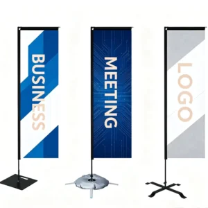 Portable Outdoor Square Flag Banner Lightweight Nylon UV-Resistant Pennant Style