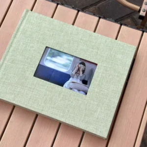 Portable Personalized Photo Album with Card Slot Design Durable Cloth Cover and Paper Pages