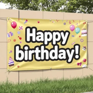 Portable Waterproof PVC Vinyl Birthday Banner with Digital Printing