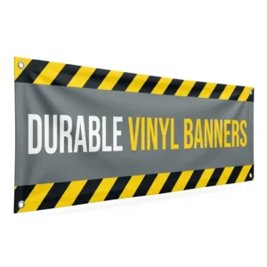 Portable Yellow Grey Vinyl Mesh PVC Advertising Banner with Custom Digital Printing and Waterproof Finish