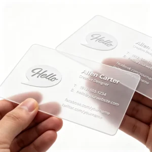 Premium Clear PVC Magnetic Card Printing Fully Transparent Mirror Cards Frosted Matte Glossy Customized Size Screen Printed