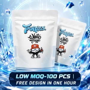Premium Custom Printed White Stand-Up Pouch Laminated Plastic Mylar Bag for Candy and Snacks Low MOQ 100pcs Fast Free Design