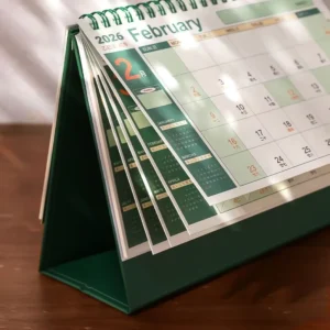 Premium Paper Rigid Board Base Office Table Calendar Twin-Wire Custom Printed Desk Calendar