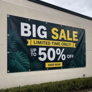 Premium Waterproof UV Resistant Heavy Duty Custom Outdoor Vinyl Banner Printing for Storefront Window Wall Advertising