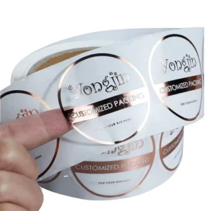 Printed Cosmetic Bottle Labels with Gold Foil Hot Stamp, Barcode PVC Stickers, Waterproof Heat-Resistant Breathable